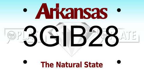 3GIB28 Arkansas License Plate