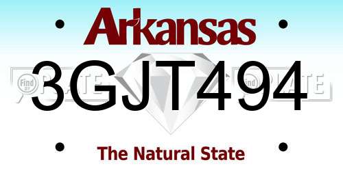 3GJT494 Arkansas License Plate