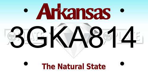 3GKA814 Arkansas License Plate