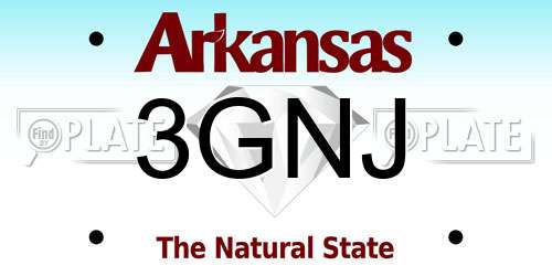 3GNJ Arkansas License Plate