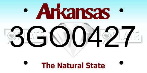 3GO0427 Arkansas License Plate