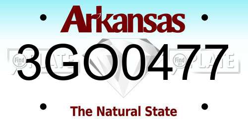3GO0477 Arkansas License Plate