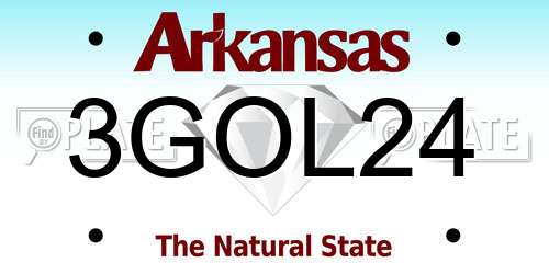 3GOL24 Arkansas License Plate