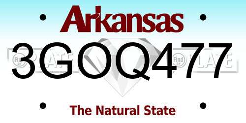 3GOQ477 Arkansas License Plate