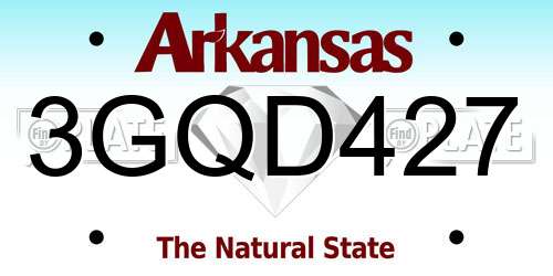 3GQD427 Arkansas License Plate