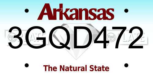 3GQD472 Arkansas License Plate