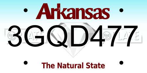 3GQD477 Arkansas License Plate
