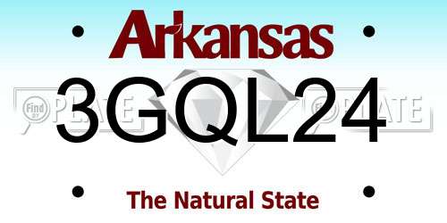 3GQL24 Arkansas License Plate