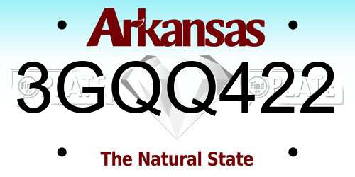 3GQQ422 Arkansas License Plate