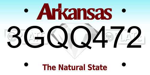 3GQQ472 Arkansas License Plate