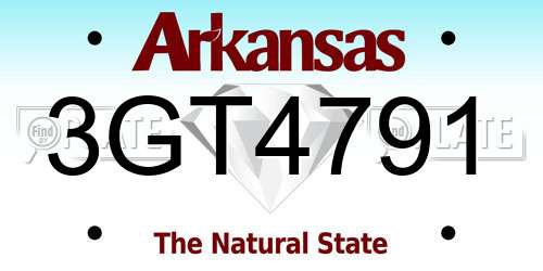 3GT4791 Arkansas License Plate