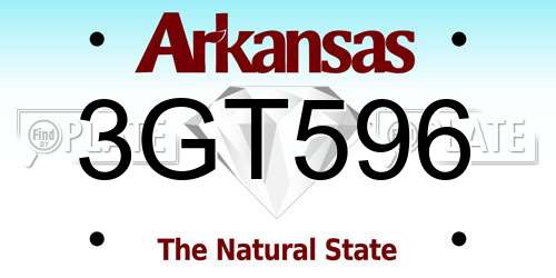 3GT596 Arkansas License Plate
