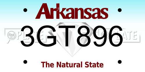 3GT896 Arkansas License Plate