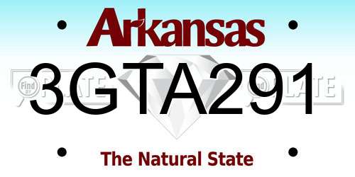 3GTA291 Arkansas License Plate