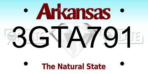 3GTA791 Arkansas License Plate