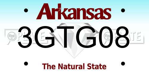 3GTG08 Arkansas License Plate