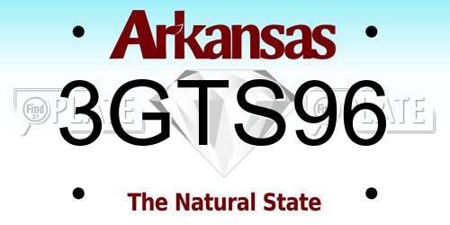 3GTS96 Arkansas License Plate