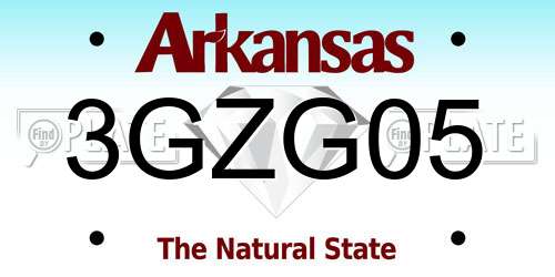 3GZG05 Arkansas License Plate