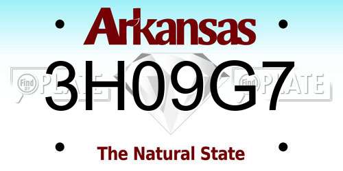 3H09G7 Arkansas License Plate