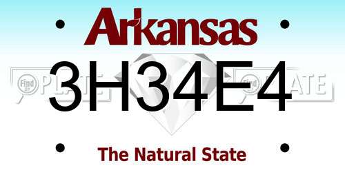 3H34E4 Arkansas License Plate