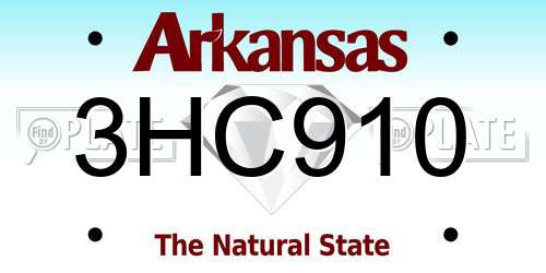 3HC910 Arkansas License Plate