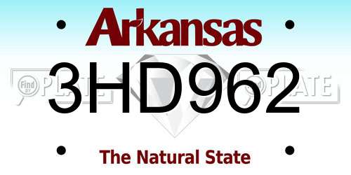 3HD962 Arkansas License Plate