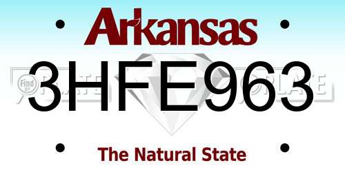 3HFE963 Arkansas License Plate