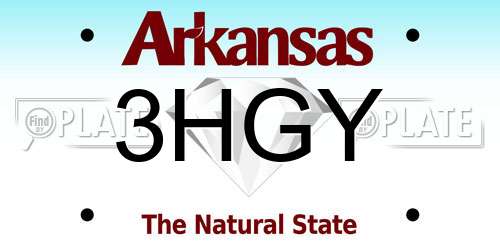 3HGY Arkansas License Plate