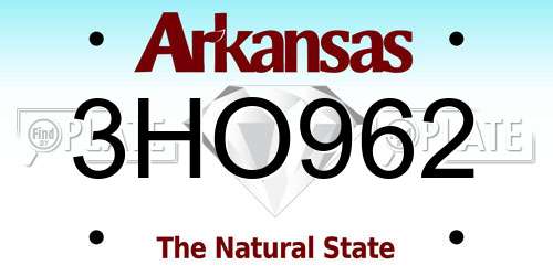 3HO962 Arkansas License Plate