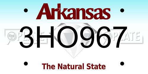 3HO967 Arkansas License Plate