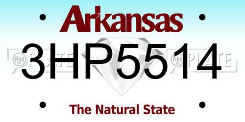 3HP5514 Arkansas License Plate