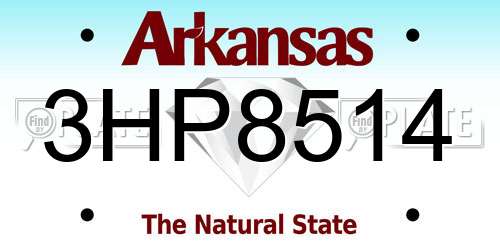 3HP8514 Arkansas License Plate