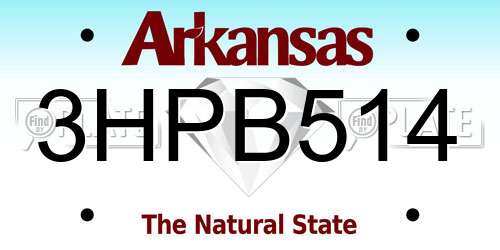 3HPB514 Arkansas License Plate