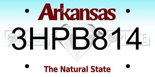 3HPB814 Arkansas License Plate