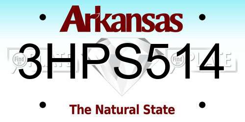 3HPS514 Arkansas License Plate