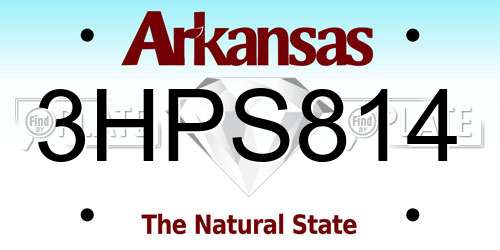 3HPS814 Arkansas License Plate
