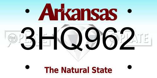 3HQ962 Arkansas License Plate