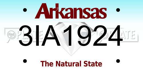 3IA1924 Arkansas License Plate
