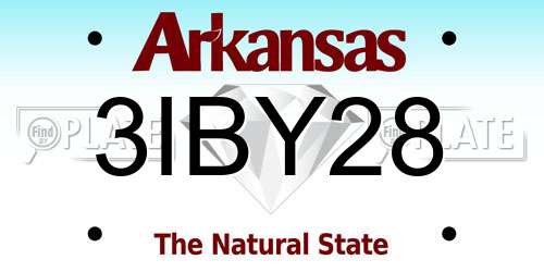 3IBY28 Arkansas License Plate