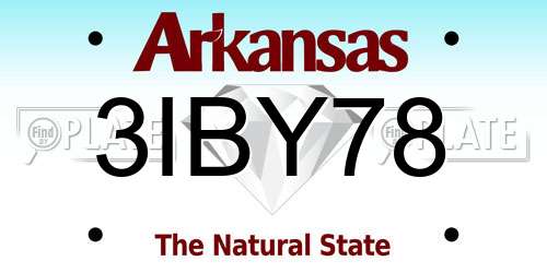 3IBY78 Arkansas License Plate