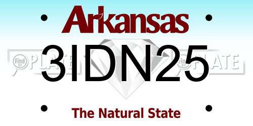3IDN25 Arkansas License Plate