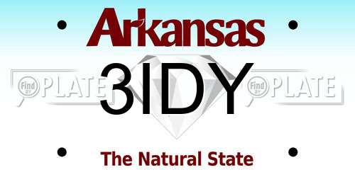 3IDY Arkansas License Plate