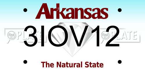 3IOV12 Arkansas License Plate