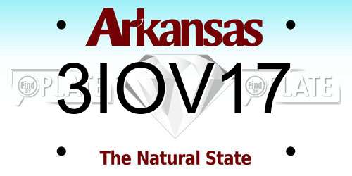 3IOV17 Arkansas License Plate