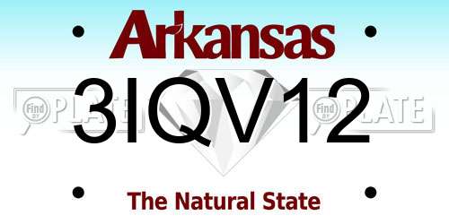 3IQV12 Arkansas License Plate