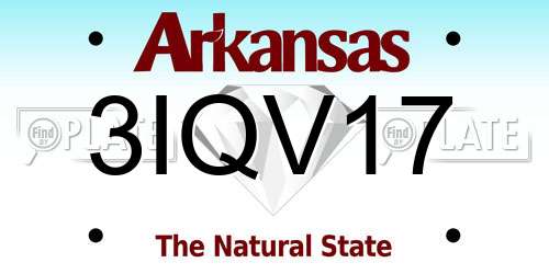 3IQV17 Arkansas License Plate