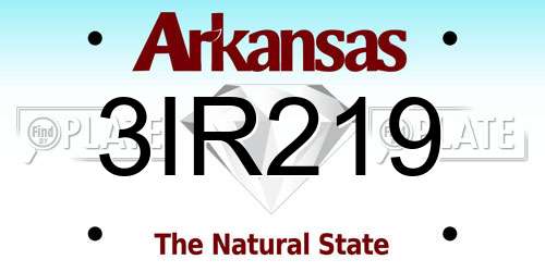 3IR219 Arkansas License Plate