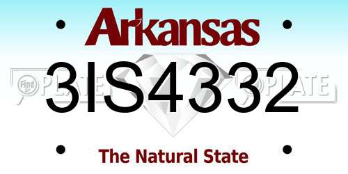 3IS4332 Arkansas License Plate