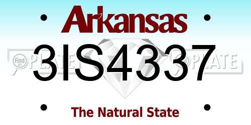 3IS4337 Arkansas License Plate