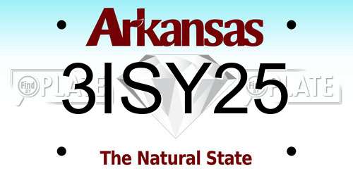 3ISY25 Arkansas License Plate